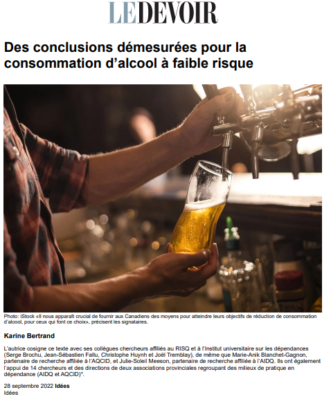 Directives de consommation d'alcool à faible risque du Canada 