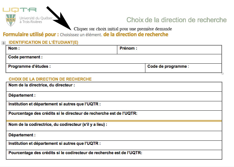 Choix de direction