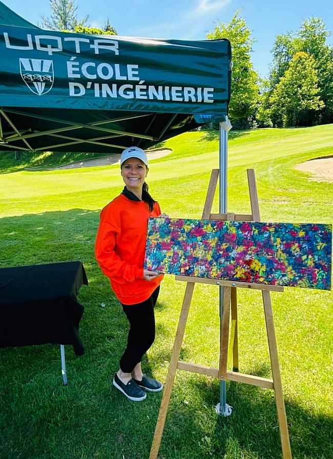Isabelle Hallé, agente de stage, lors du tournoi de golf