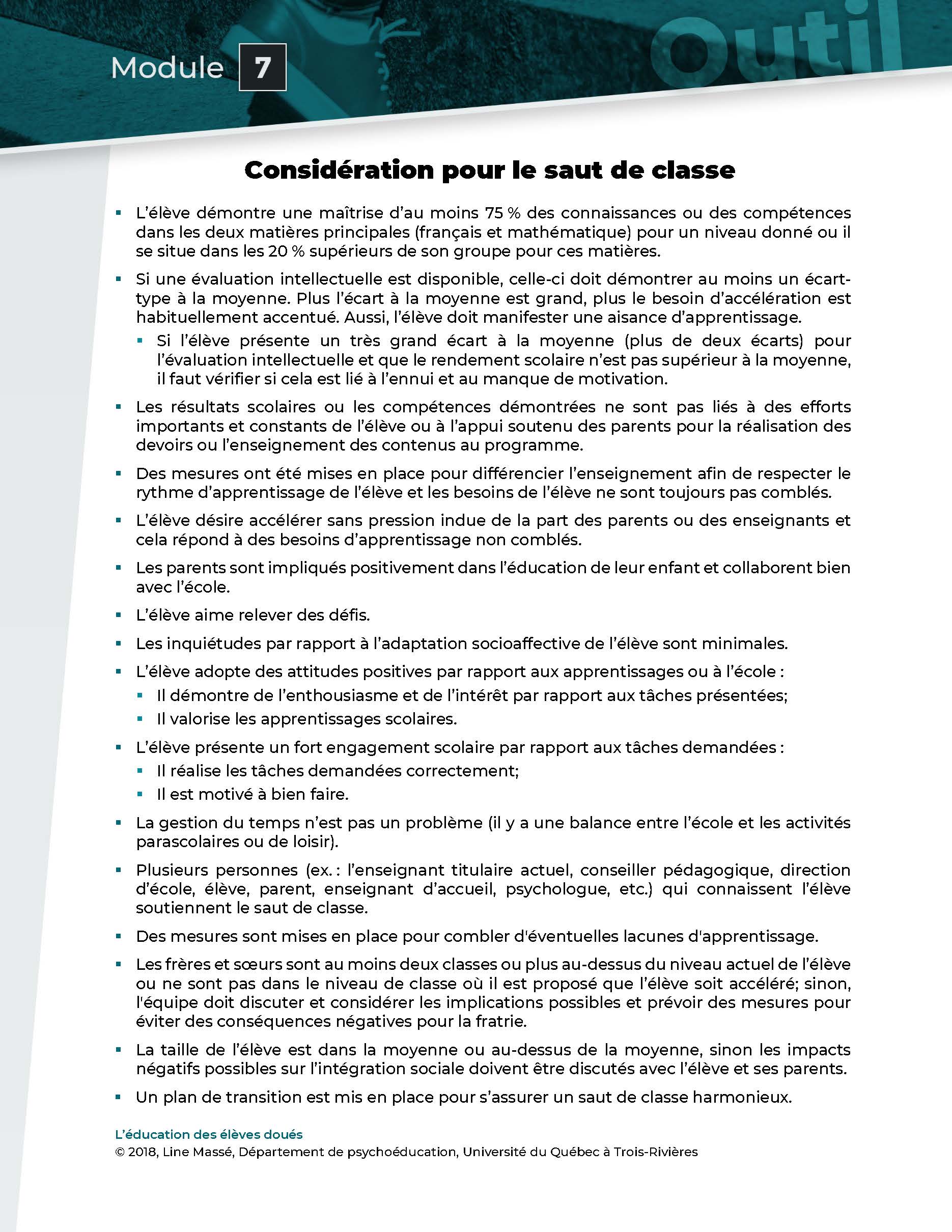 Outil_Considération pour le saut de classe