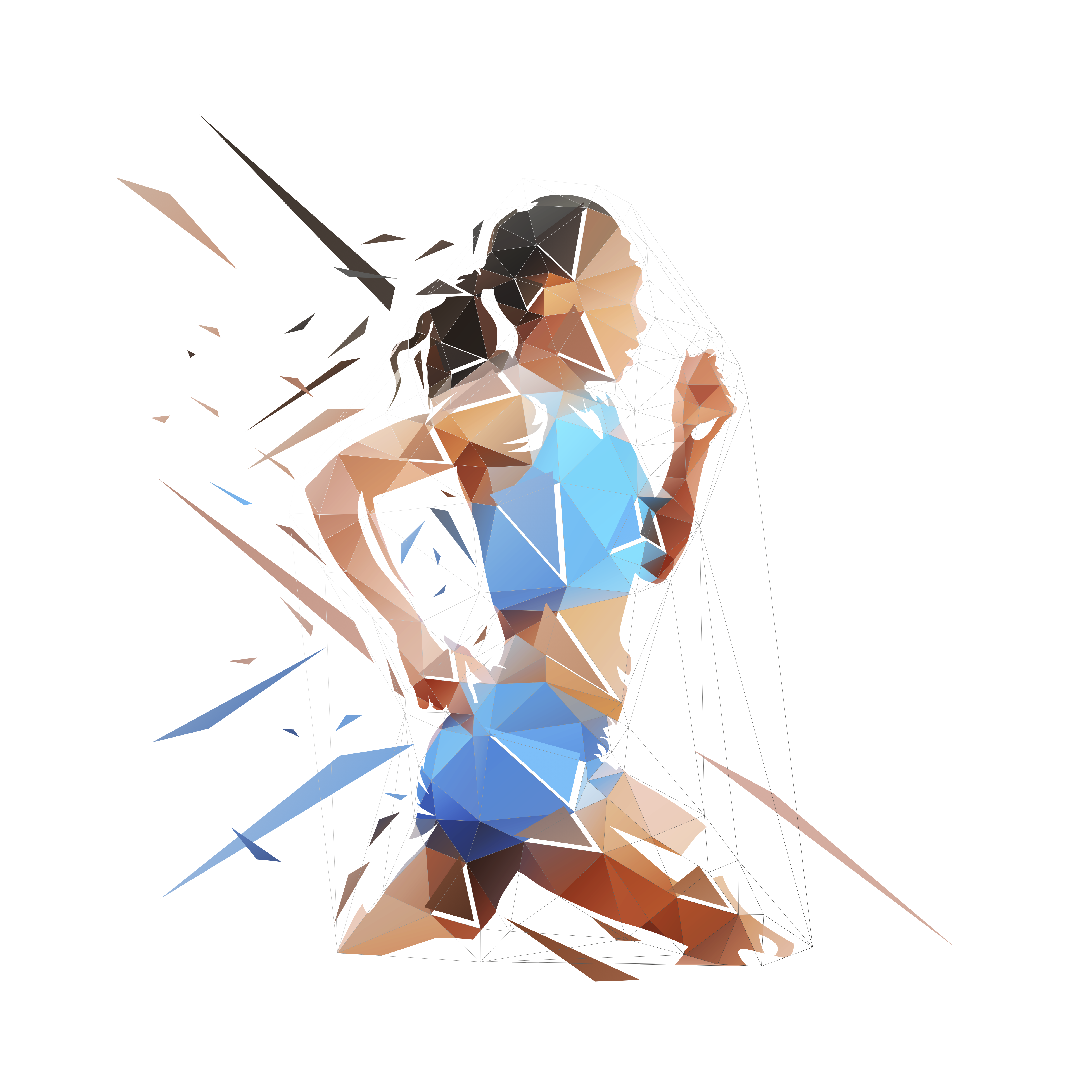 Fille en bleu qui court