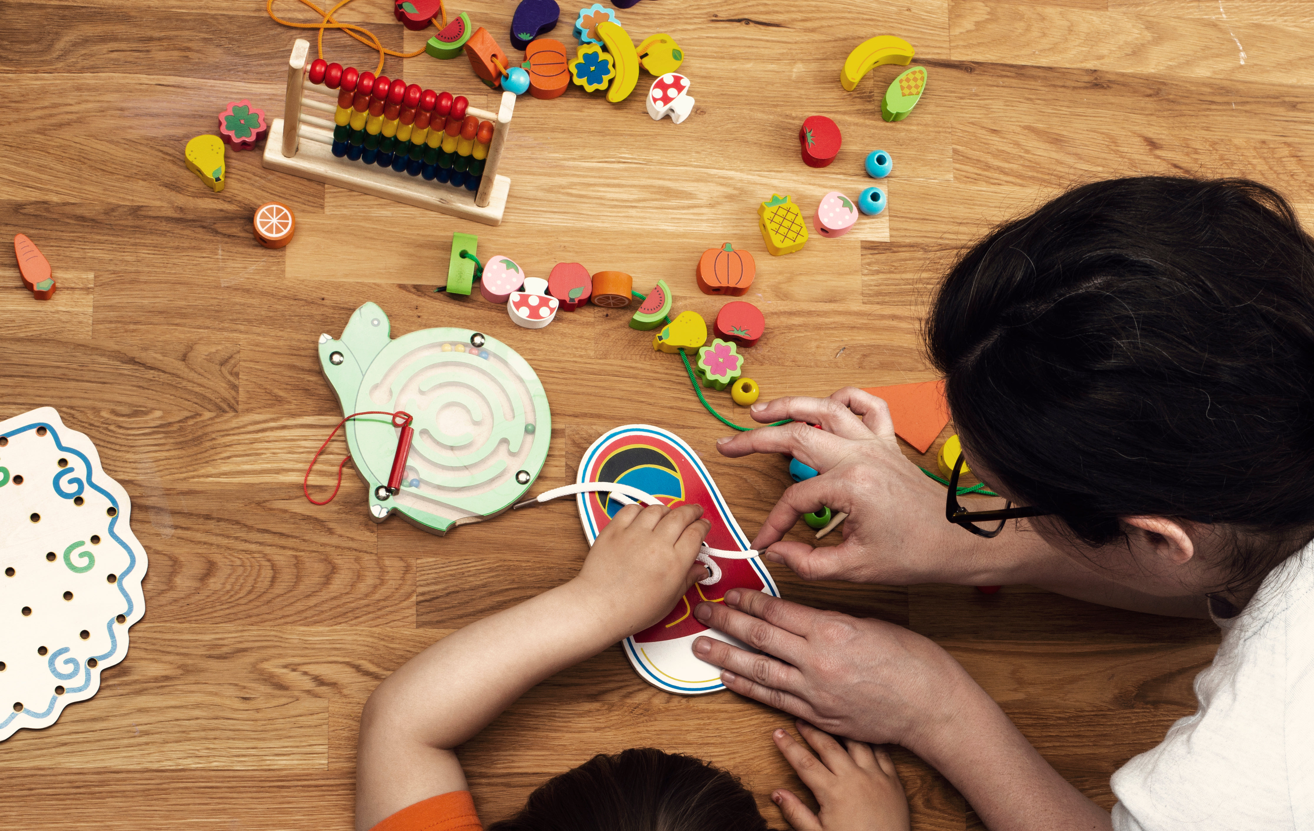 early-childhood-educators-and-kids-crafts-flatlay